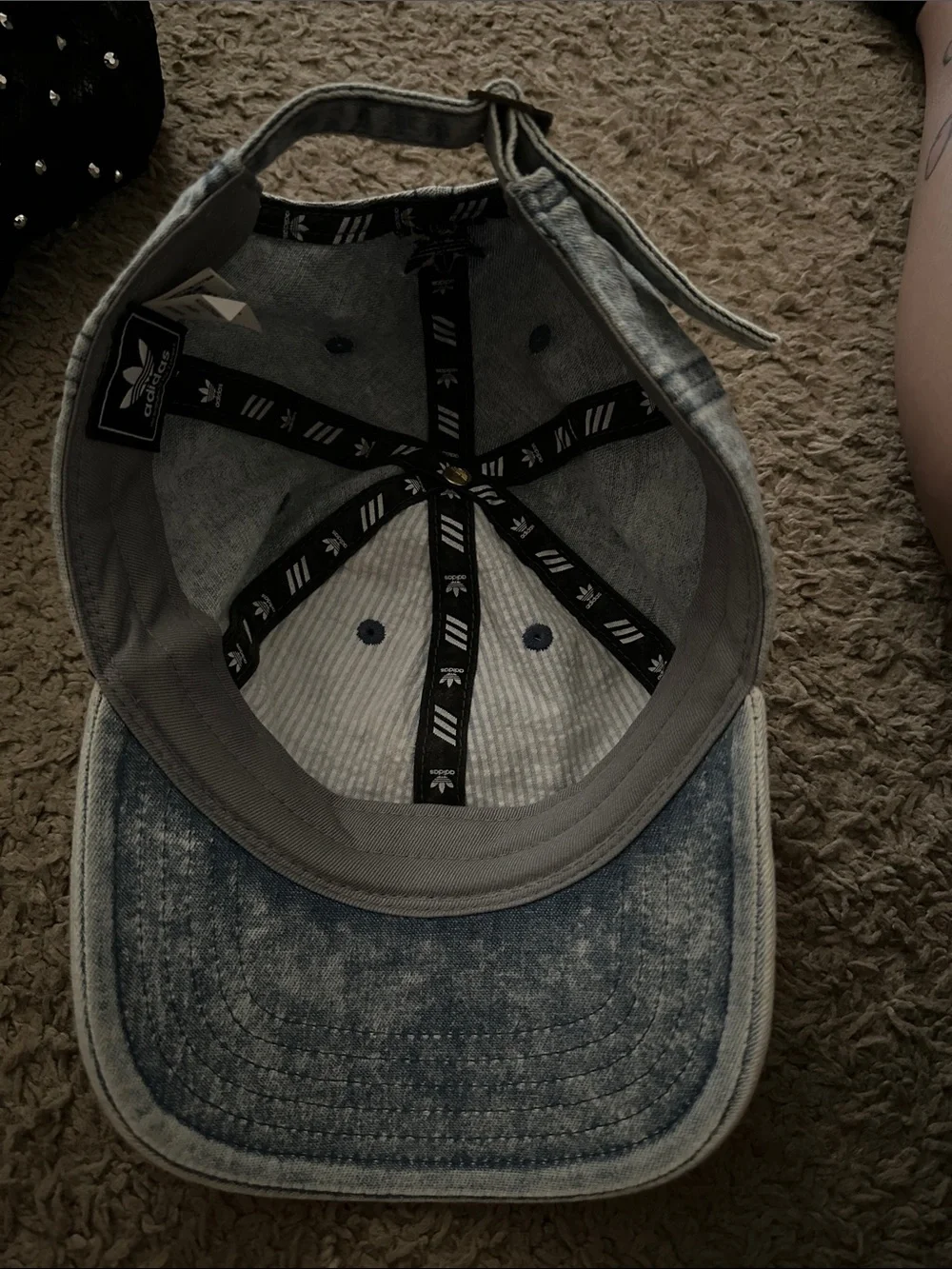 adidas Kids Light Blue Denim-Style Trefoil Cap